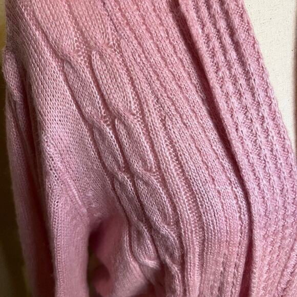 Jason Maxwell cardigan sweater soft pink lightweight open front long length Sz L - Picture 3 of 8
